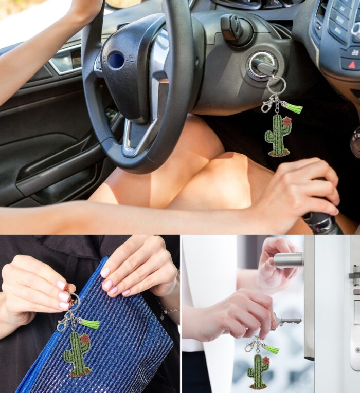 Cactus - Sparkling Rhinestones Charm With Tassel - Image 5