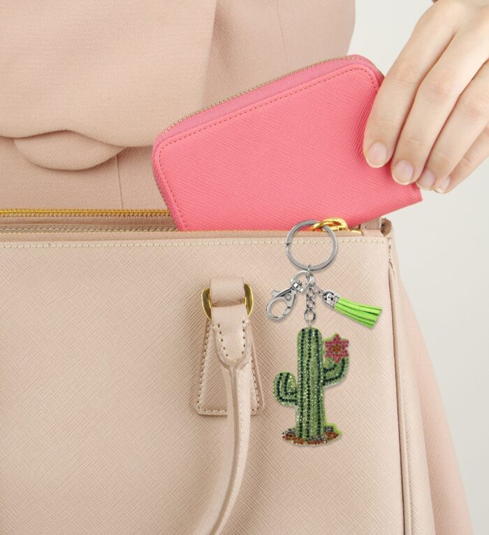 Cactus - Sparkling Rhinestones Charm With Tassel - Image 6