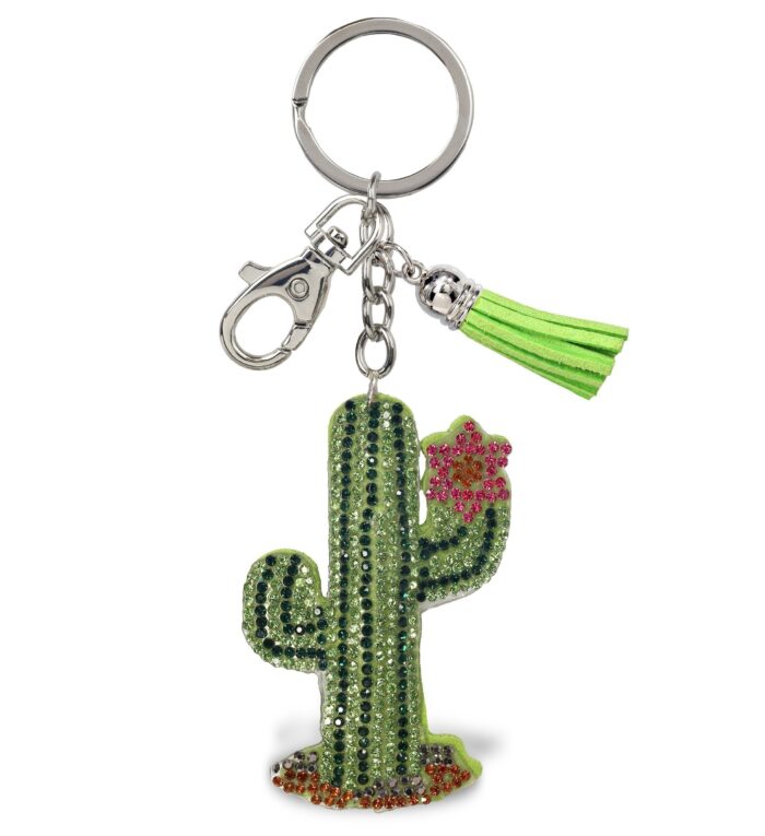 Cactus - Sparkling Rhinestones Charm With Tassel