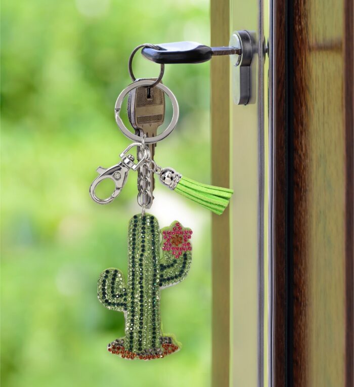 Cactus - Sparkling Rhinestones Charm With Tassel - Image 8