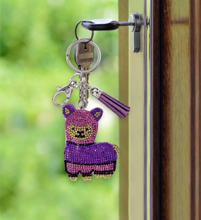 Purple Llama - Sparkling Rhinestones Charm With Tassel - Image 8