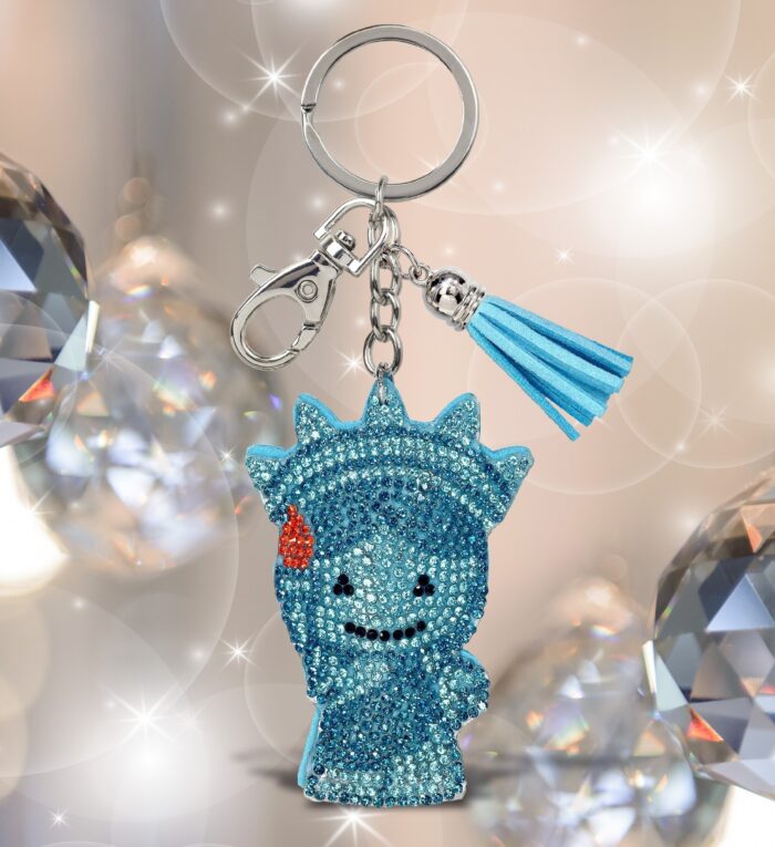 Blue Mermaid - Sparkling Rhinestones Charm With Tassel - Image 4