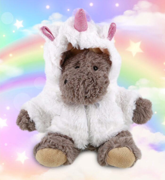 Sitting Moose With Grey Hooded Sweater - Unicorn Super Soft Plush - Image 5