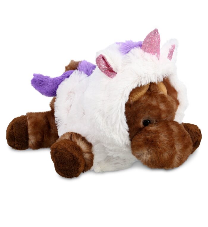Brown Lying Moose - Unicorn Super Soft Plush