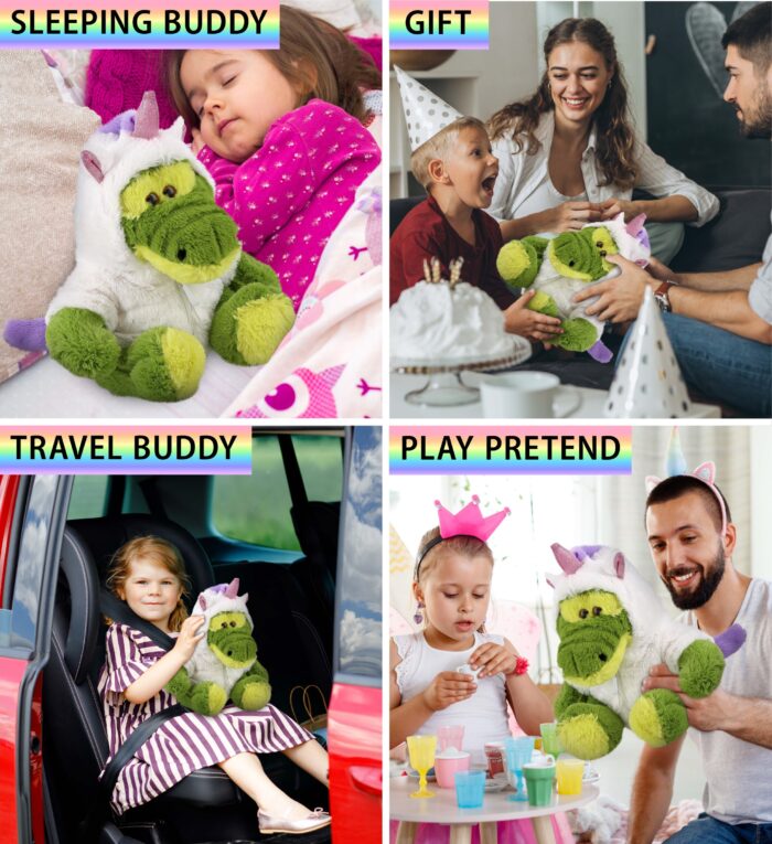 Sitting Green Alligator With Unicorn Dress Up Set - Super-Soft Plush - Image 3