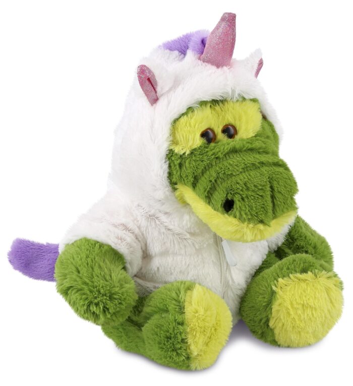 Sitting Green Alligator With Unicorn Dress Up Set - Super-Soft Plush