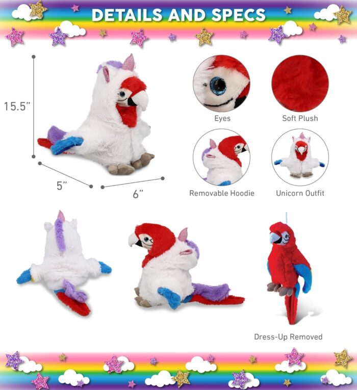 Red Parrot - Unicorn Super Soft Plush - Image 3