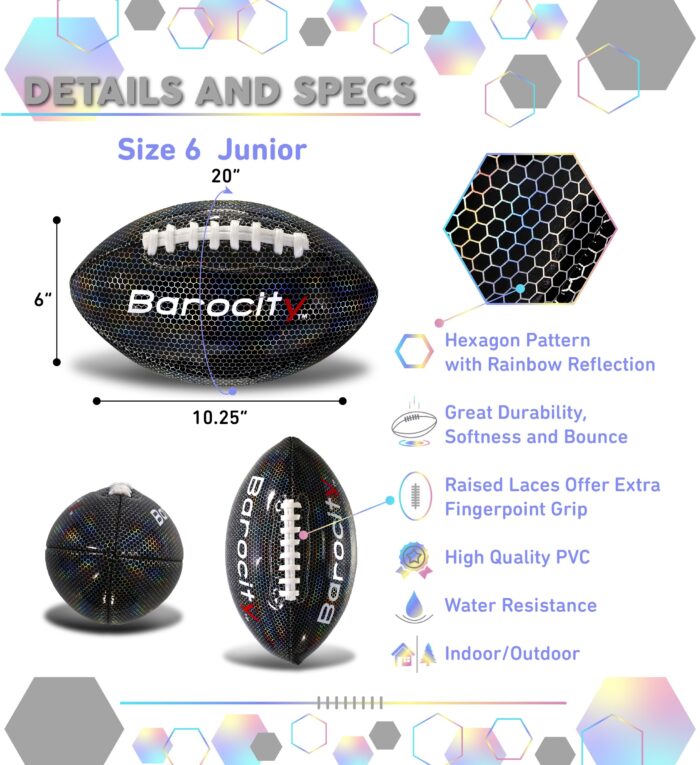 Black Modern Pattern - Size 6 Junior - Football - Image 2