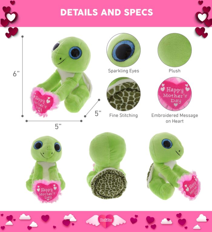 Large Green Sea Turtle – Sparkle Eyes Mother's Day Plush - Image 2