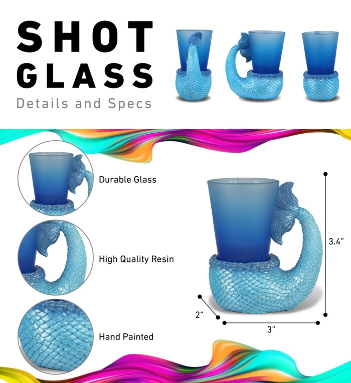 Blue Mermaid Tail - Cool Shot Glass - Image 2