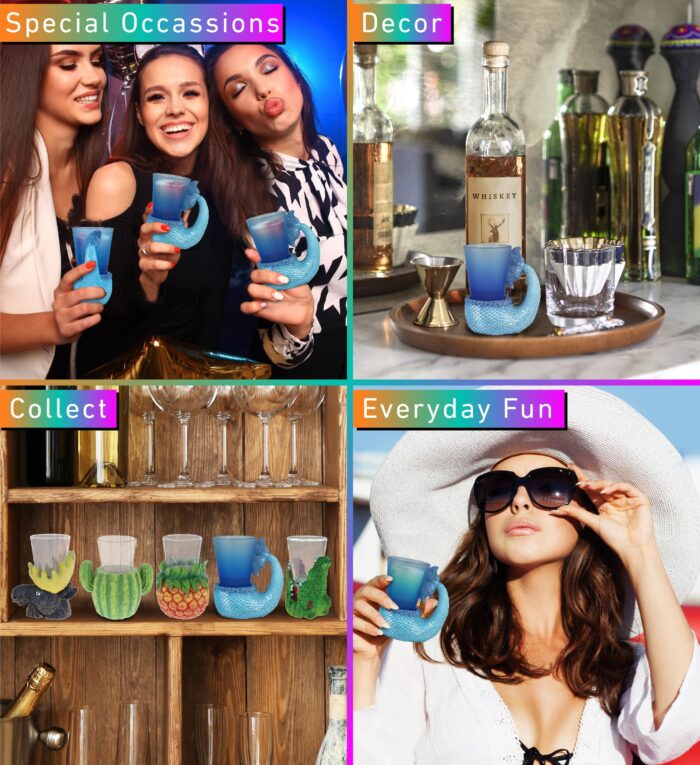 Blue Mermaid Tail - Cool Shot Glass - Image 3