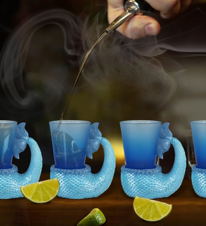 Blue Mermaid Tail - Cool Shot Glass - Image 4