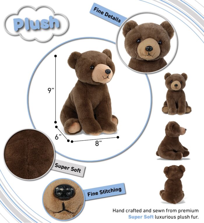 Floppy Grizzly Bear 9" - Super-Soft Plush - Image 3