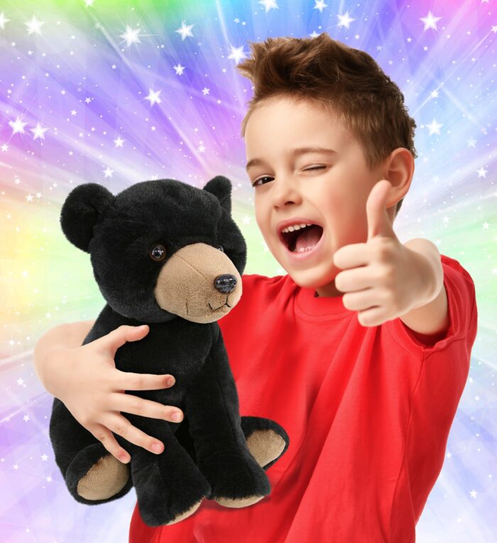 Large Floppy Black Bear 12" - Super-Soft Plush - Image 2
