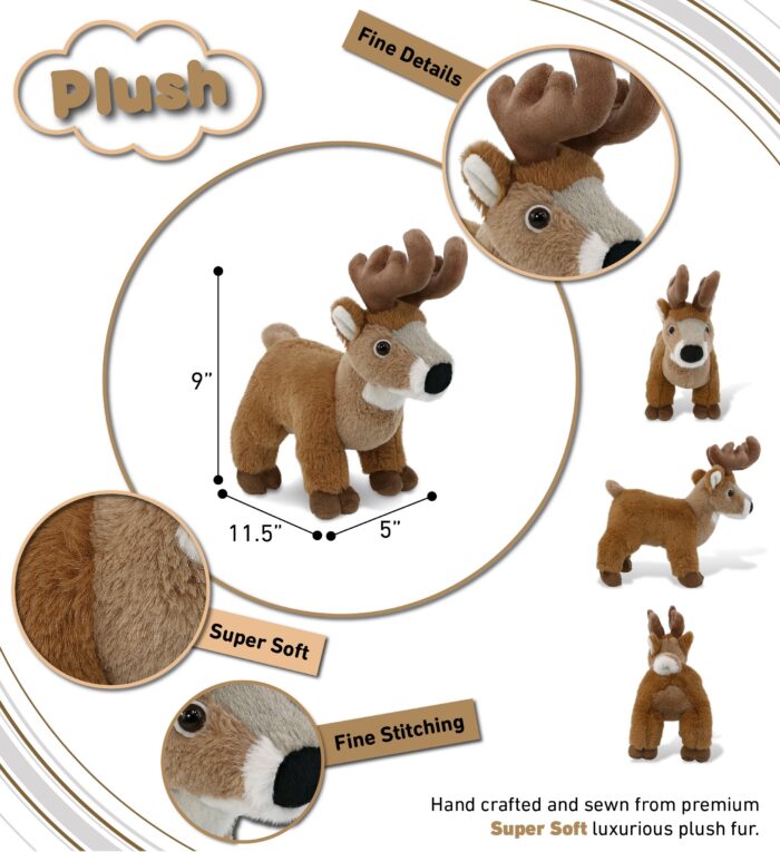 Standing Deer 9" - Super-Soft Plush - Image 3