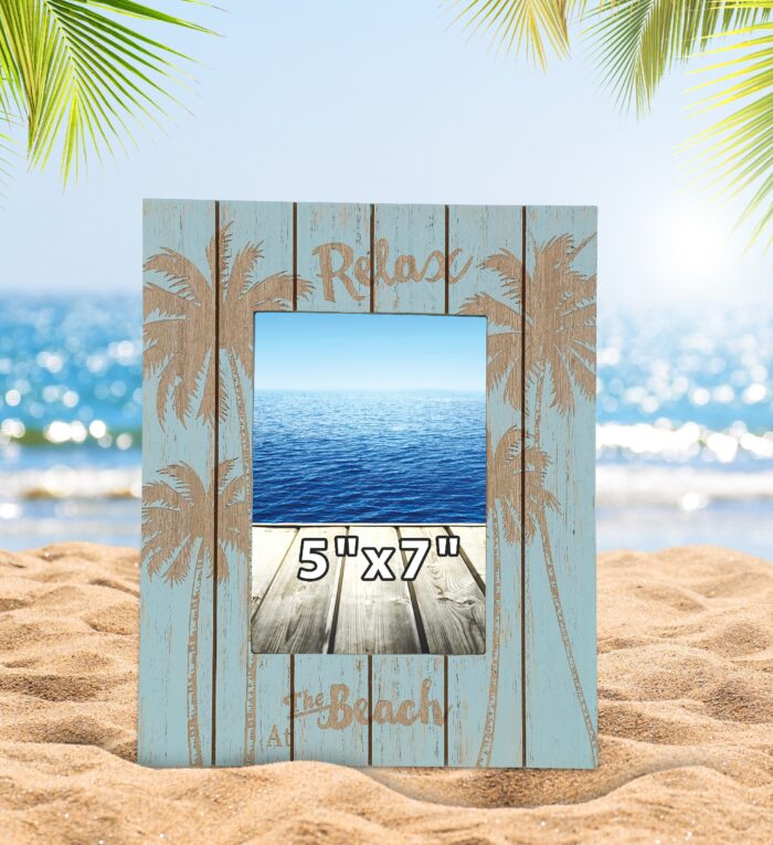 Aqua Palm Photo Frame 5X7 - Nautical - Image 5