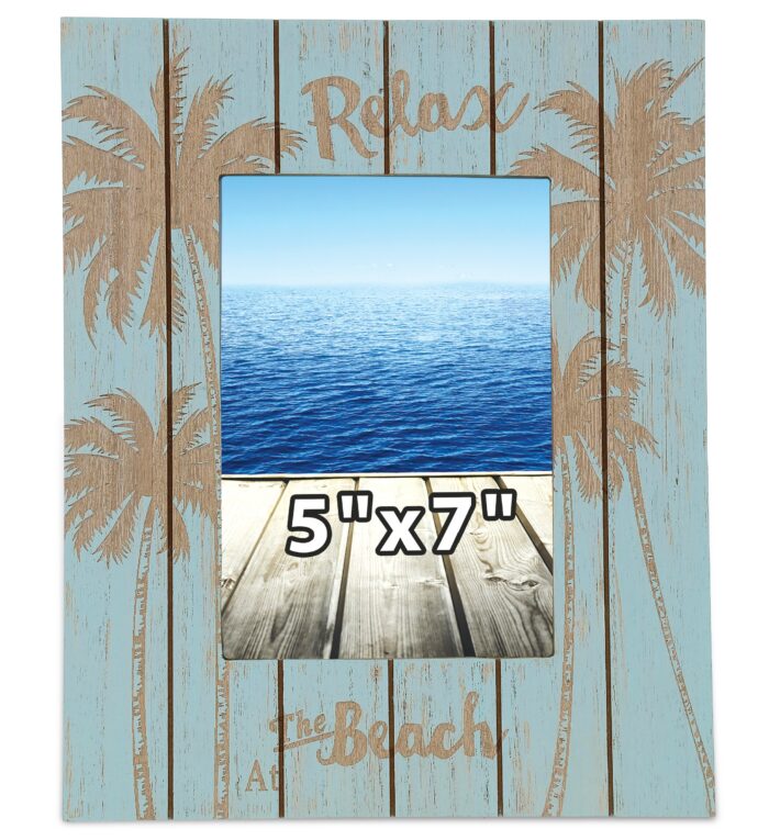Aqua Palm Photo Frame 5X7 - Nautical