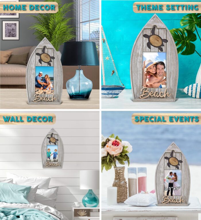 Coastal Sea Turtle Boat Photo Frame 3.5X5 - Nautical - Image 3