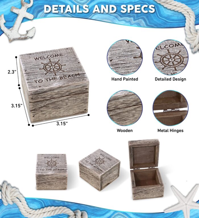 Driftwood Jewelry Box Small - Nautical - Image 2