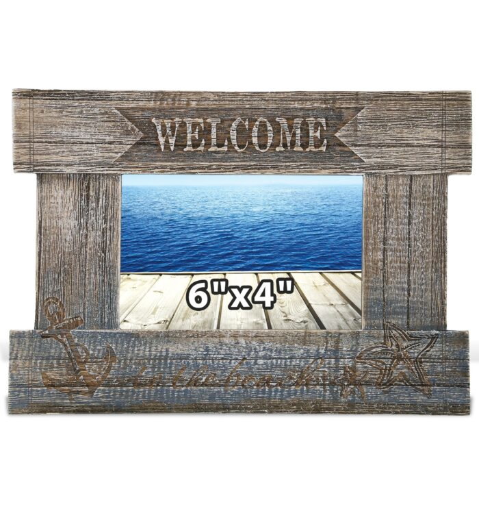 Driftwood Anchor Photo Frame 6X4 - Nautical