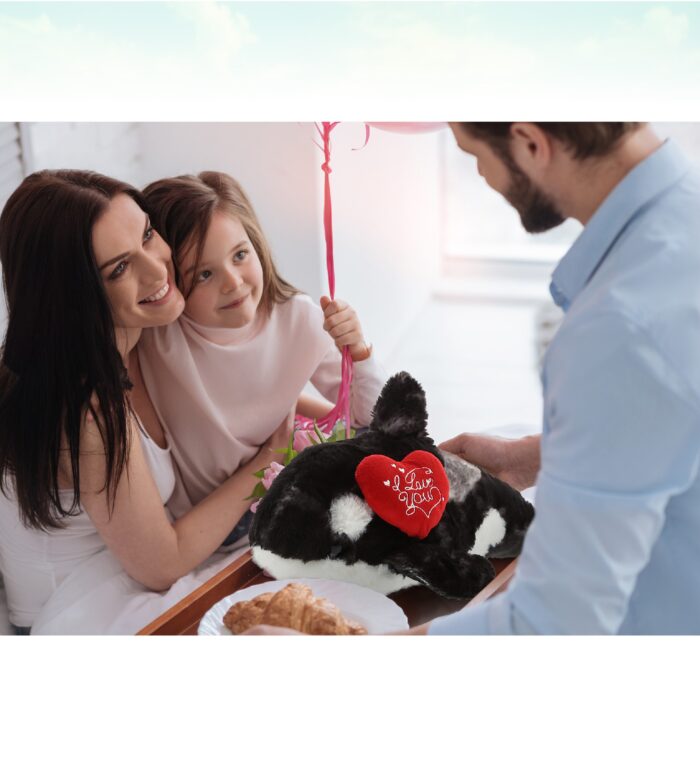 I Love You Valentines - Wild Killer Whale Large - Super Soft Plush - Image 6