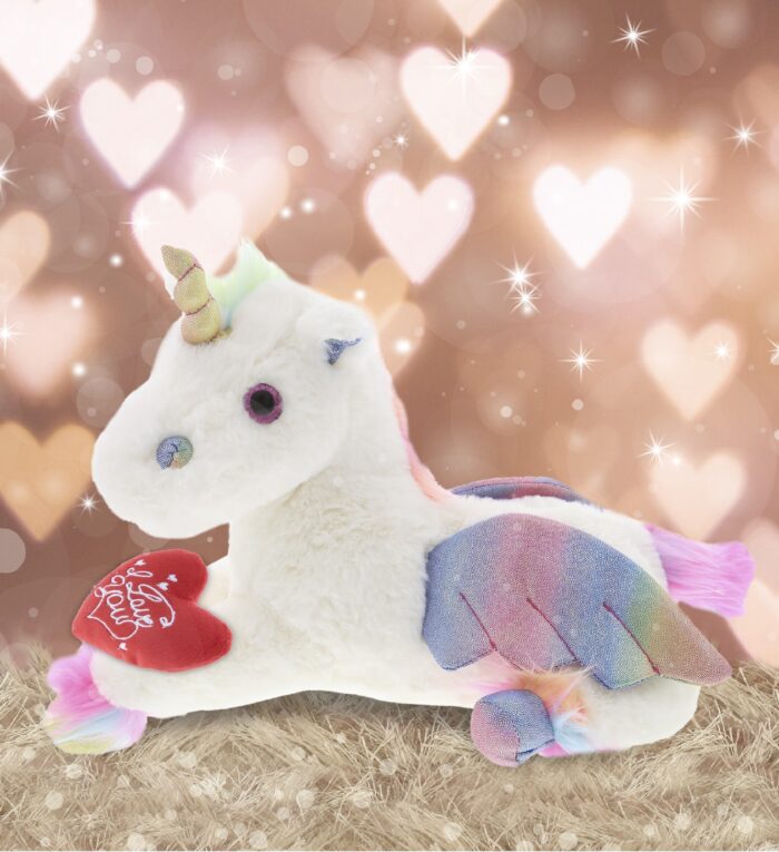 Royal Flying Unicorn With Valentine Heart Plush - Super Soft Plush - Image 4