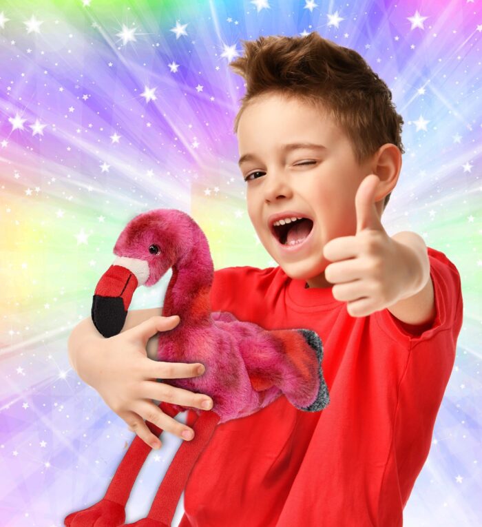Pink Tie-Dye Flamingo 8" - Super-Soft Plush - Image 2