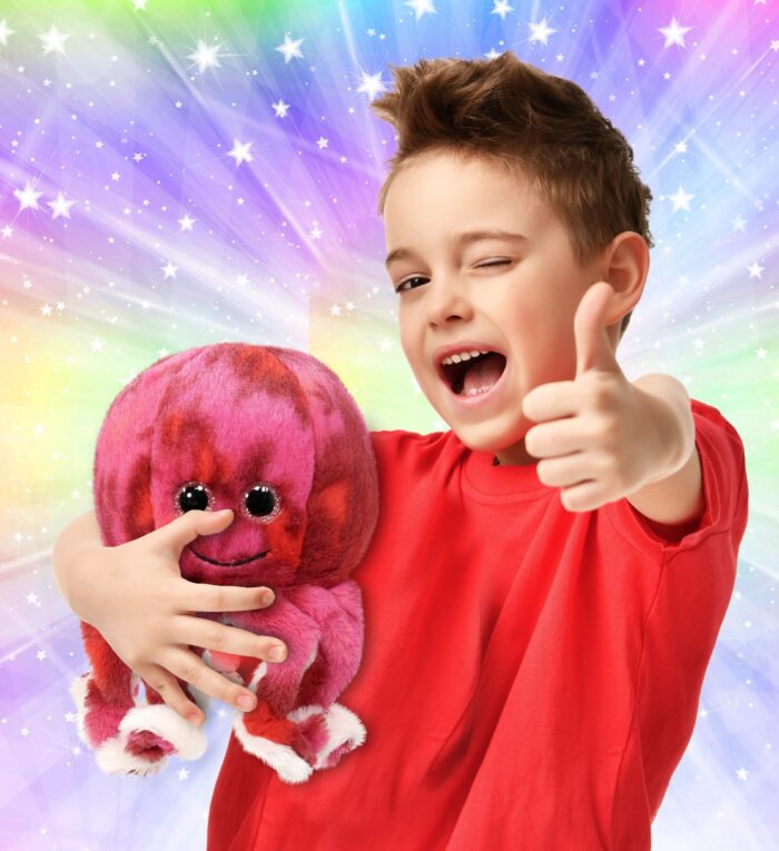 Pink Tie-Dye Octopus 10" - Super-Soft Plush - Image 2