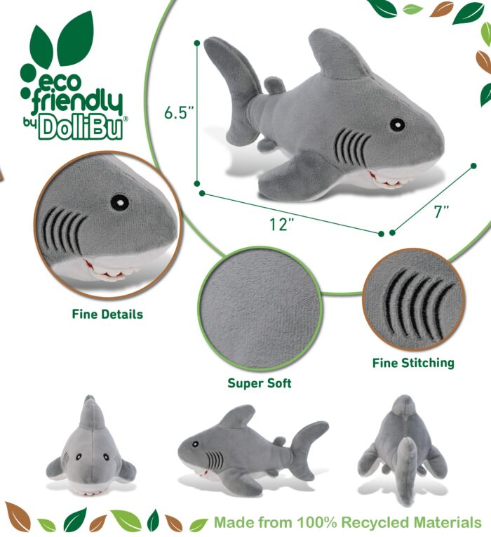 Shark 12" - Eco Friendly Super-Soft Plush - Image 3