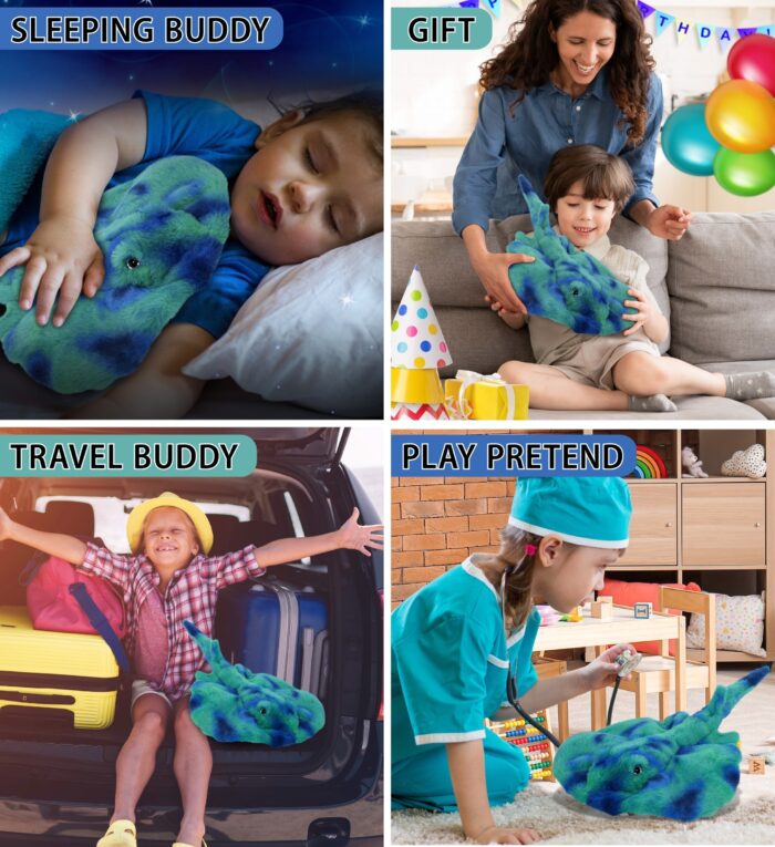 Blue Tie-Dye Stingray 20" - Super-Soft Plush - Image 4
