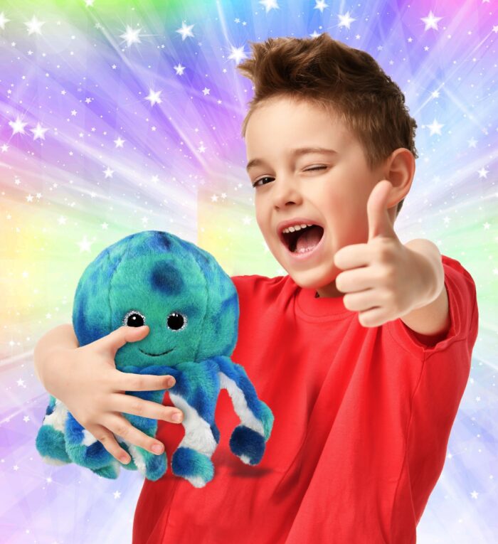 Blue Tie-Dye Octopus 10" - Super-Soft Plush - Image 2