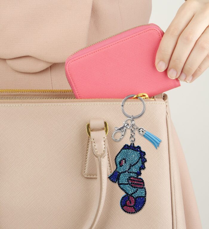 Seahorse - Sparkling Rhinestones Charm With Tassel - Image 6