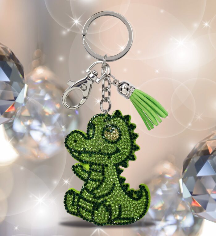 Alligator - Sparkling Rhinestones Charm With Tassel - Image 4
