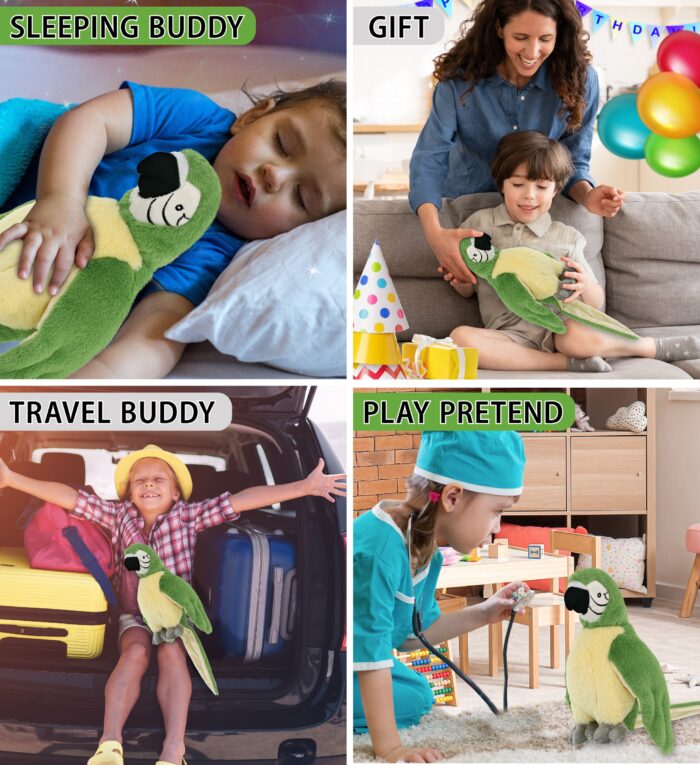 Green Parrot 9" - Super-Soft Plush - Image 4