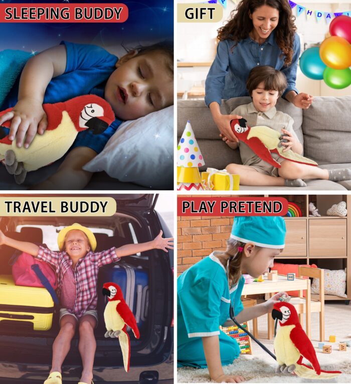 Red Parrot 9" - Super-Soft Plush - Image 4