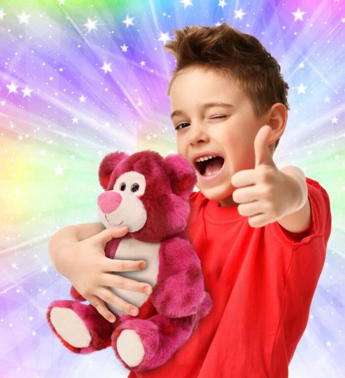 Pink Tie-Dye Bear 9" - Super-Soft Plush - Image 2