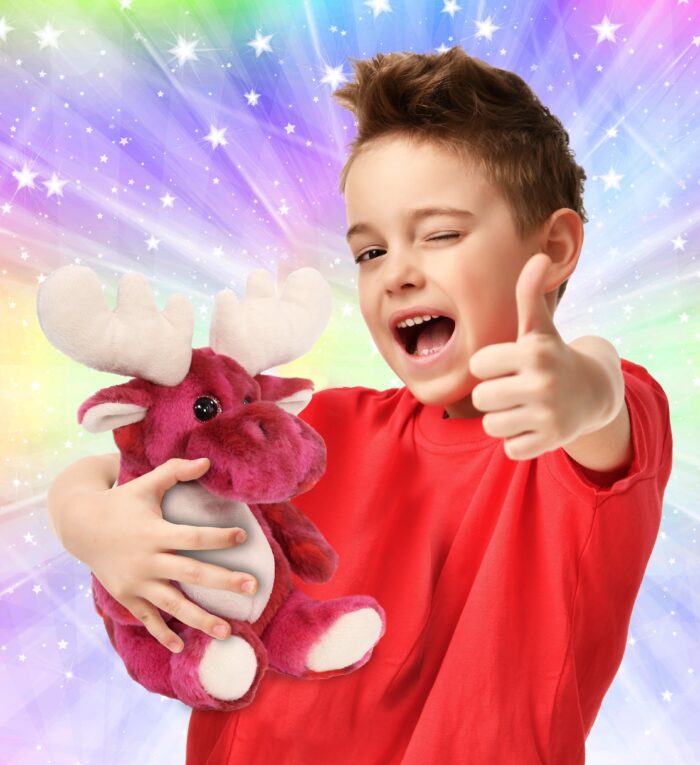Pink Tie-Dye Moose 9" - Super-Soft Plush - Image 2