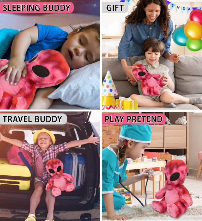 Pink Tie-Dye Alien 11" - Super-Soft Plush - Image 4