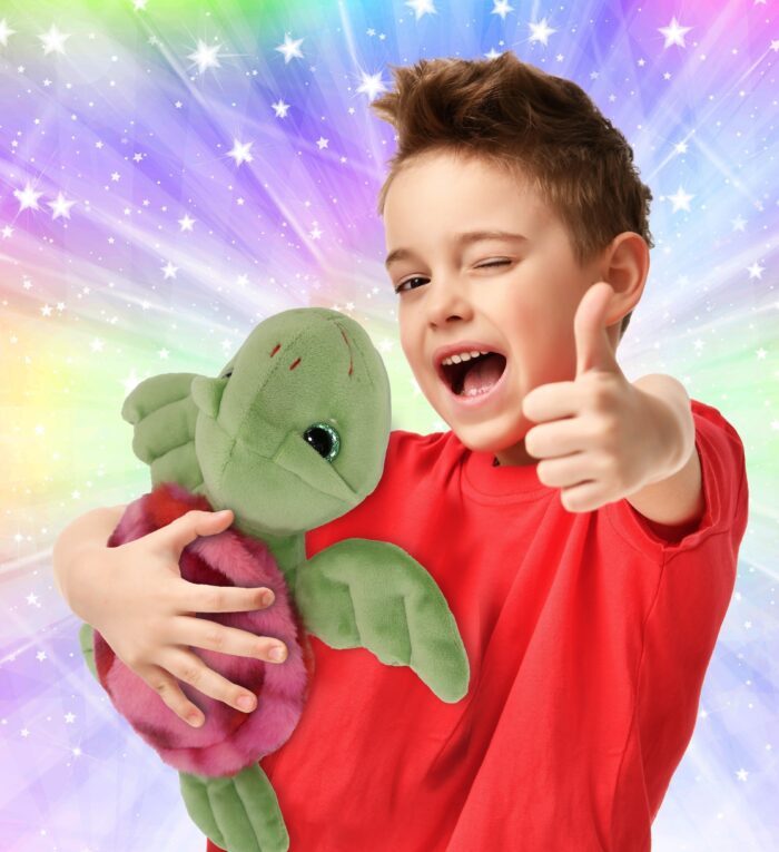 Pink Tie-Dye Green Sea Turtle10" - Super-Soft Plush - Image 2