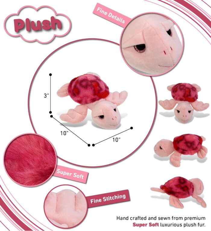 Pink Tie-Dye Sea Turtle10" - Super-Soft Plush - Image 3