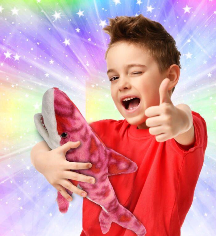 Pink Tie-Dye Shark 23" - Super-Soft Plush - Image 2