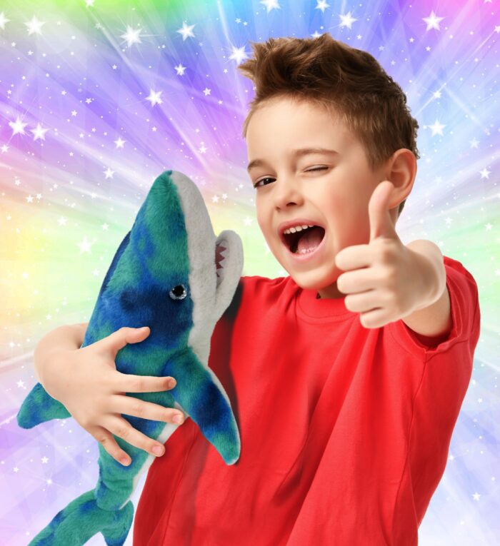 Blue Tie-Dye Shark 23" - Super-Soft Plush - Image 2