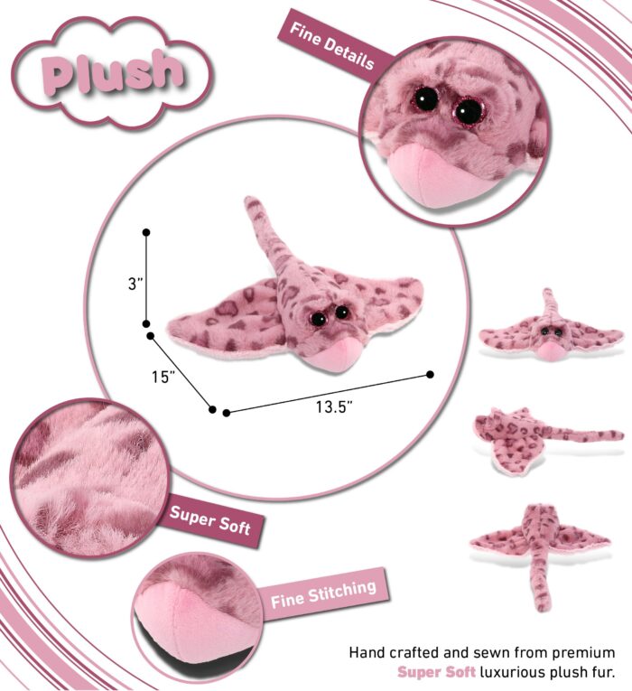 Pink Rose Stingray - Super-Soft Plush - Image 3