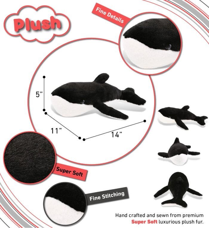 Black Whale 14" - Super-Soft Plush - Image 3