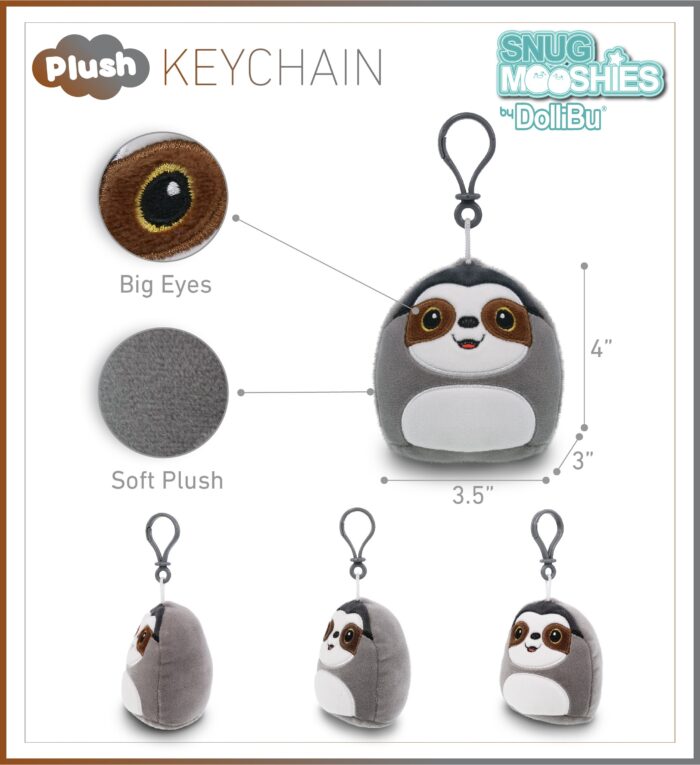 Sloth - Snug-Mooshies Plush Clips - Image 2