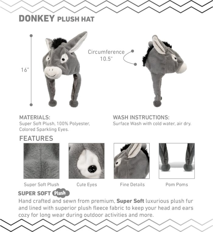 Donkey - Super-Soft Plush Hat - Image 2