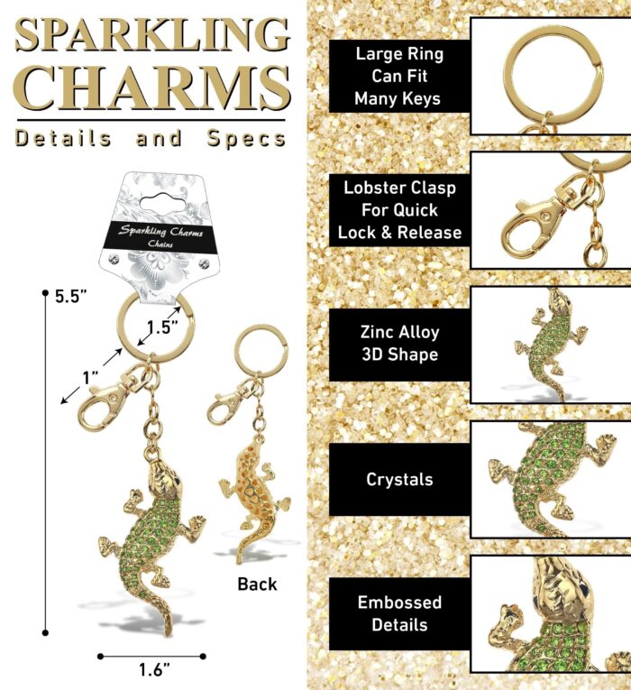 Alligator - Gold Sparkling Charms - Image 2