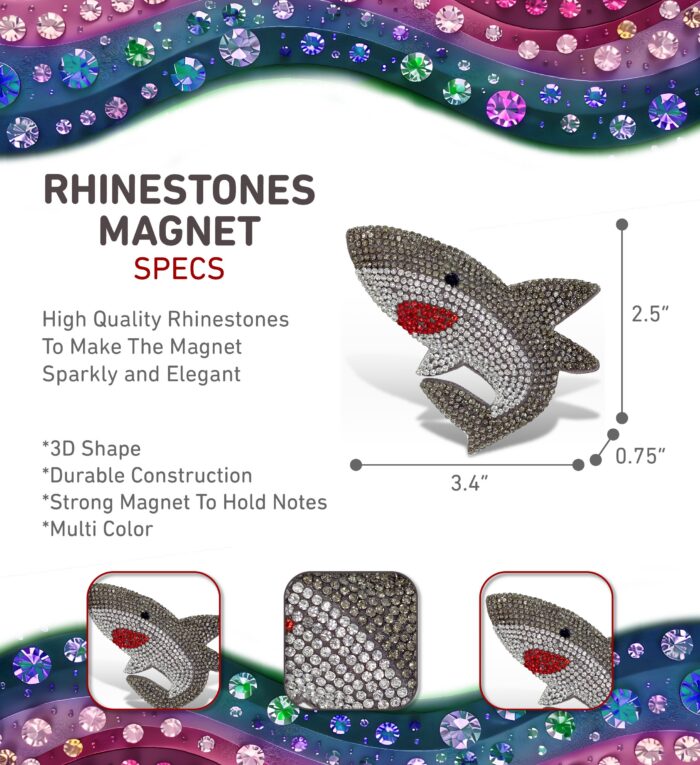 Shark - Sparkling Rhinestones Magnets - Image 3