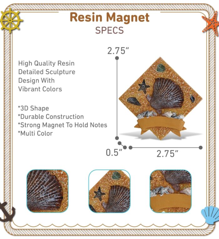 Sand Square - Shell - Resin Magnet - Image 3