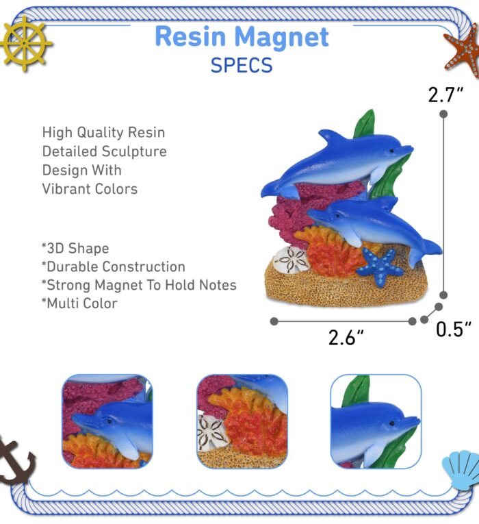 Sand Coral - Dolphin - Resin Magnet - Image 3